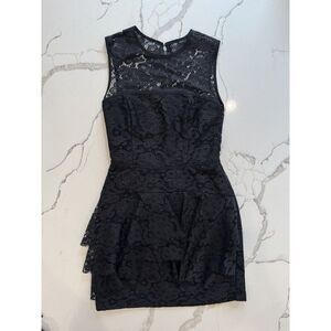 Jill Stuart Lace Mini Dress in Black Size 4